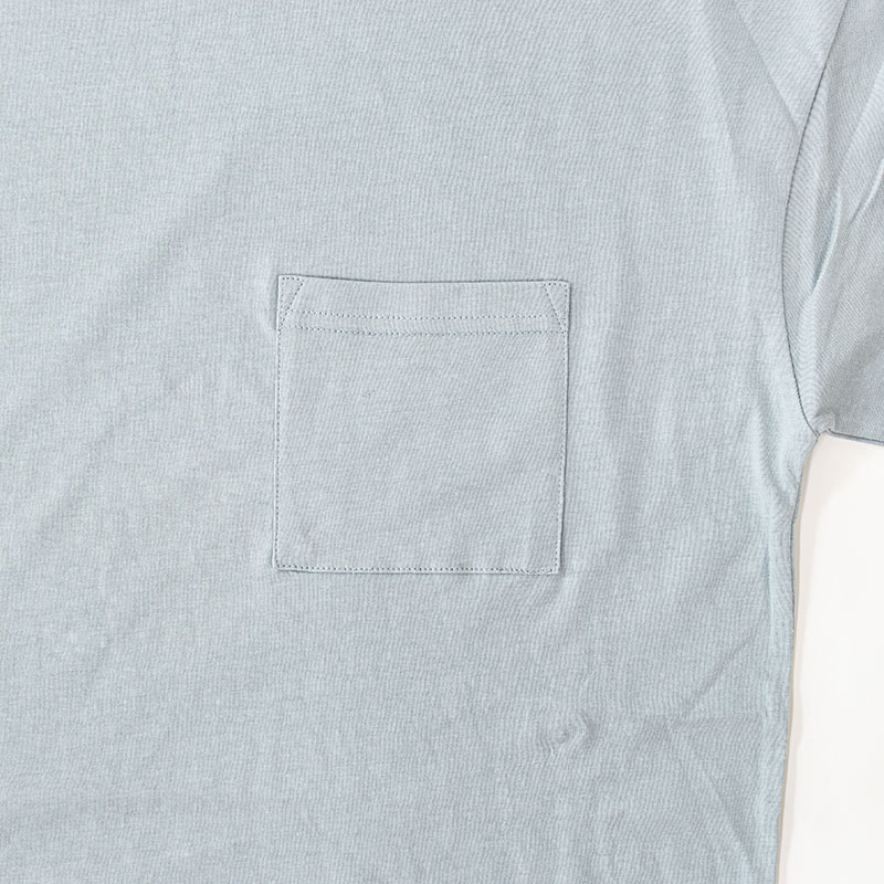 レディース ポケット付きTシャツ 半袖 サックス