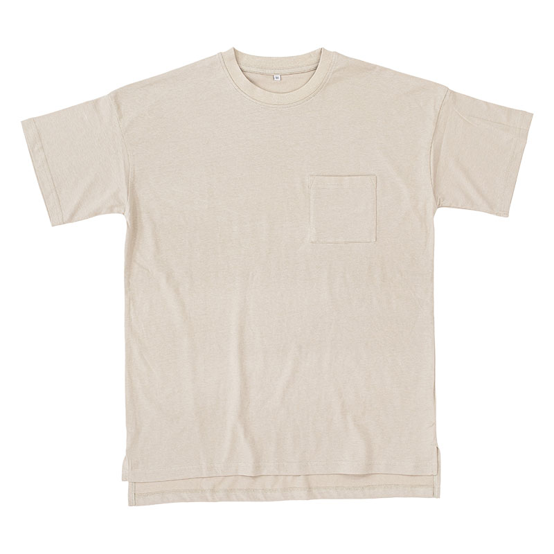 レディース ポケット付きTシャツ 半袖 グレージュ