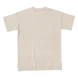 レディース ポケット付きTシャツ 半袖 グレージュ