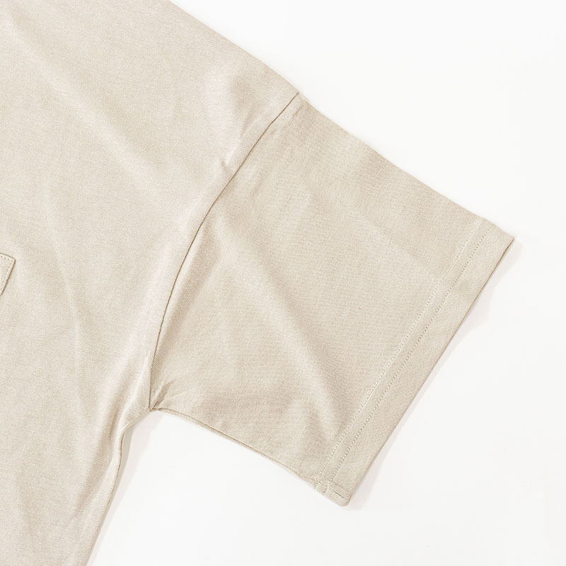 レディース ポケット付きTシャツ 半袖 グレージュ