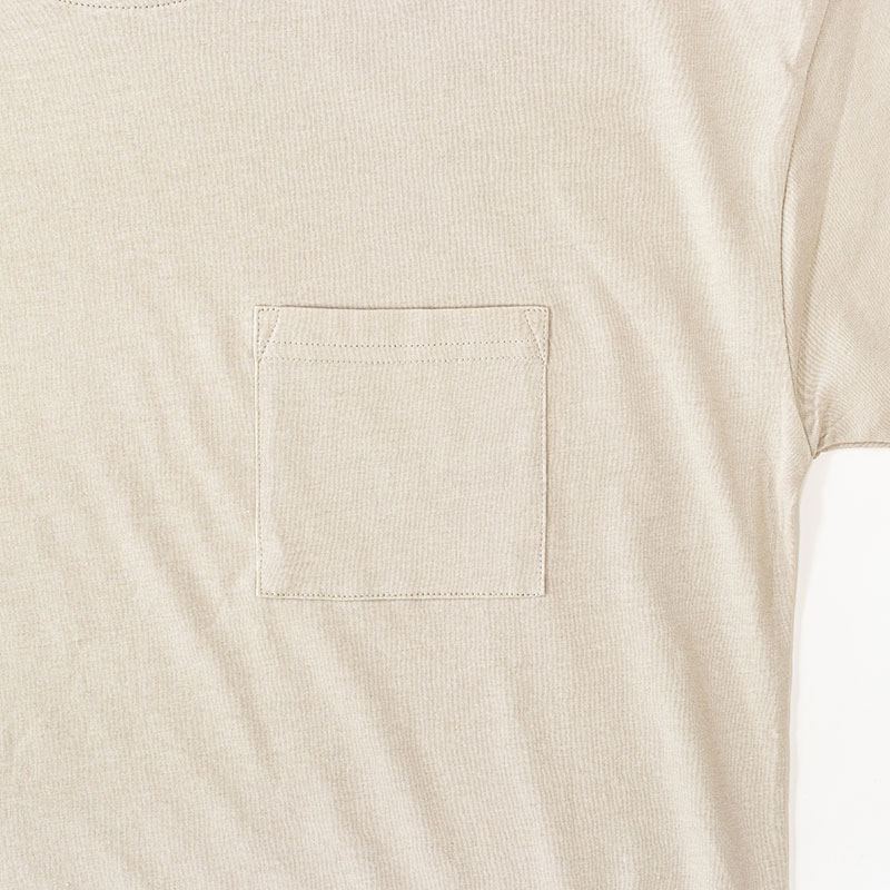 レディース ポケット付きTシャツ 半袖 グレージュ