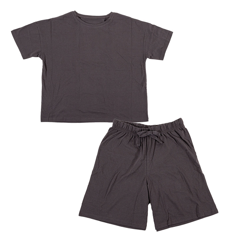 レディース 綿100% ルームセット 半袖 チャコール