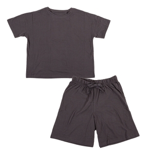 レディース 綿100% ルームセット 半袖 チャコール