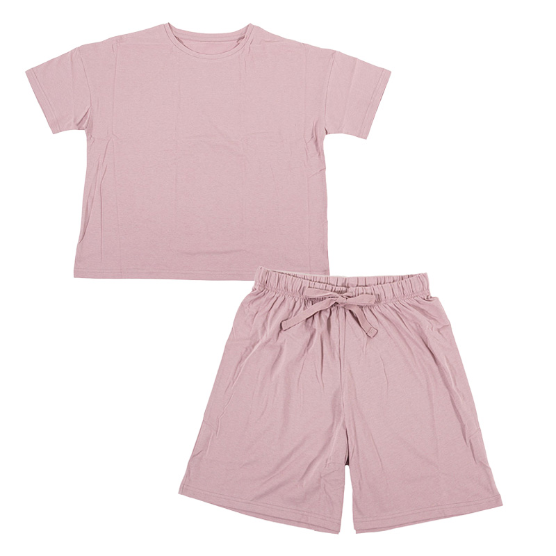 レディース 綿100% ルームセット 半袖 ローズ