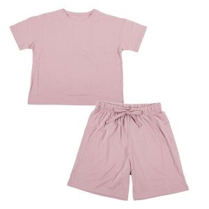 レディース 綿100% ルームセット 半袖 ローズ