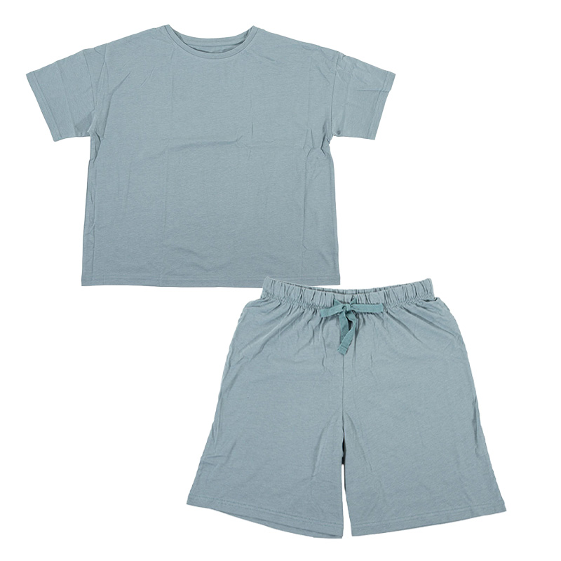 レディース 綿100% ルームセット 半袖 マルチグリーン