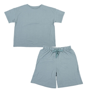 レディース 綿100% ルームセット 半袖 マルチグリーン