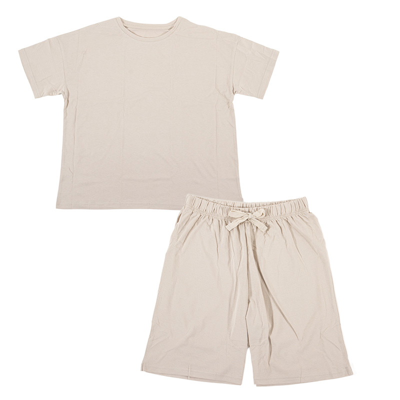 レディース 綿100% ルームセット 半袖 グレージュ