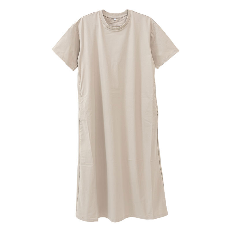 レディース 多機能 ワンピース グレージュ