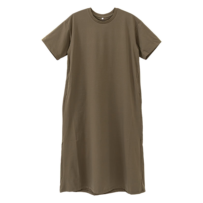 レディース 多機能 ワンピース カーキ