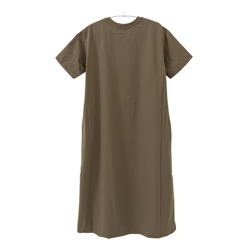 レディース 多機能 ワンピース カーキ
