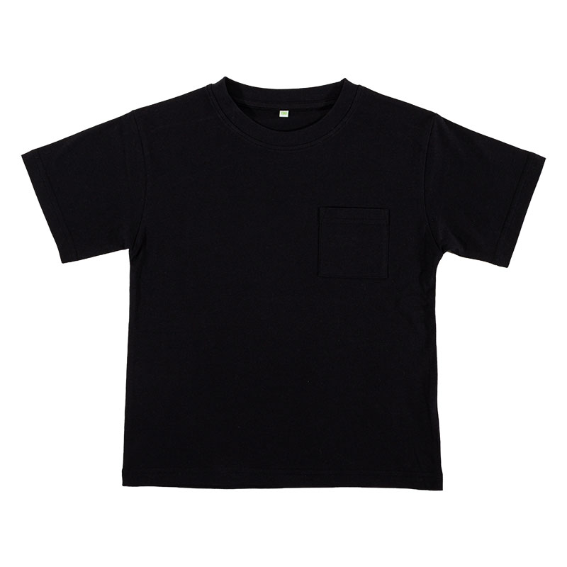 キッズ ポケット付きTシャツ 半袖 ブラック
