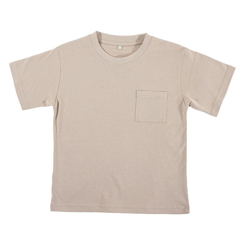 キッズ ポケット付きTシャツ 半袖 グレージュ