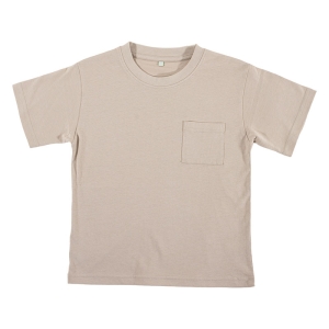 キッズ ポケット付きTシャツ 半袖 グレージュ