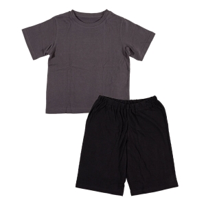 キッズ 綿100% ルームウェア 半袖 チャコール