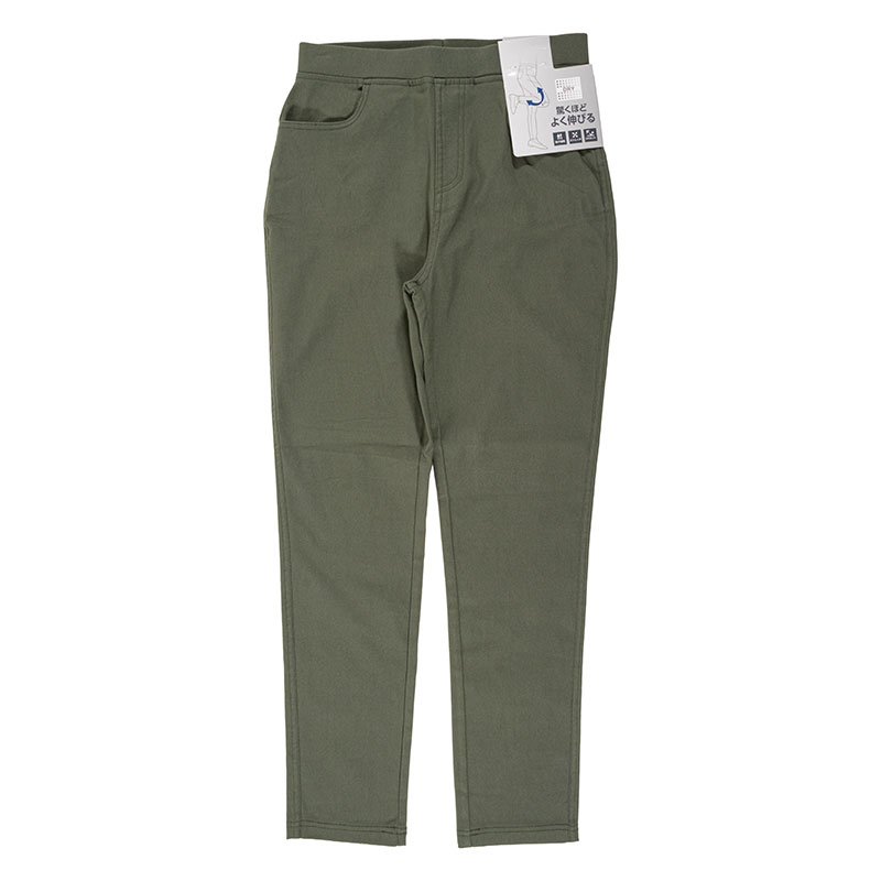 レディース ストレッチレギンスパンツ カーキ