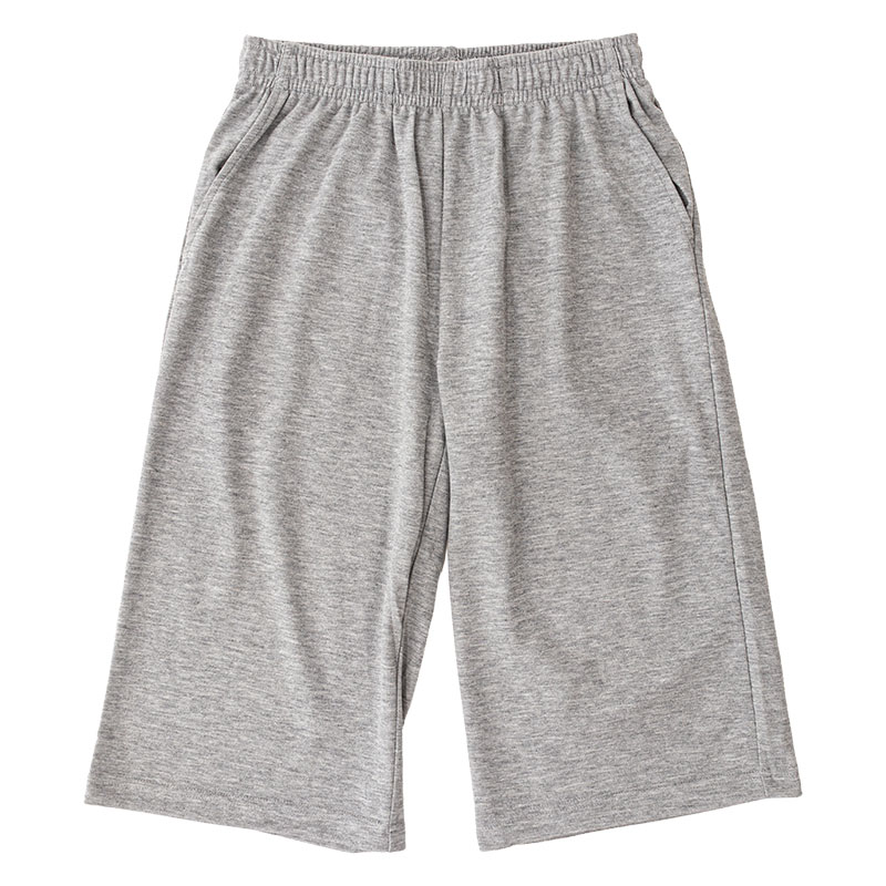 レディース 裏メッシュ 7分丈パンツ杢グレー