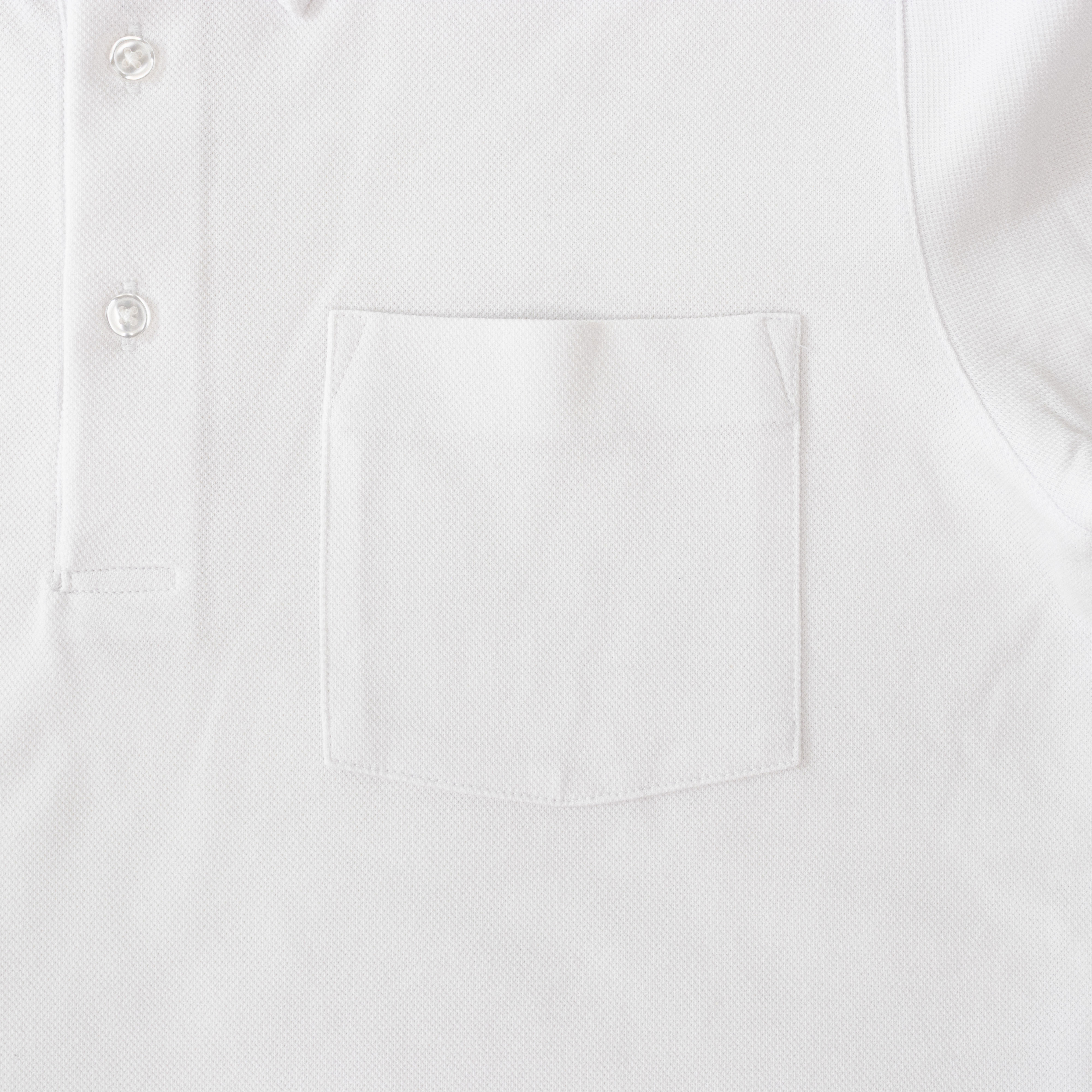 メンズ DRYポロシャツ 半袖 胸ポケット付 ホワイト