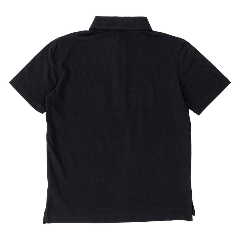 メンズ DRYポロシャツ 半袖 胸ポケット付 ブラック