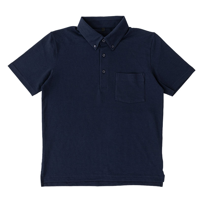 メンズ DRYポロシャツ 半袖 胸ポケット付 ネイビー