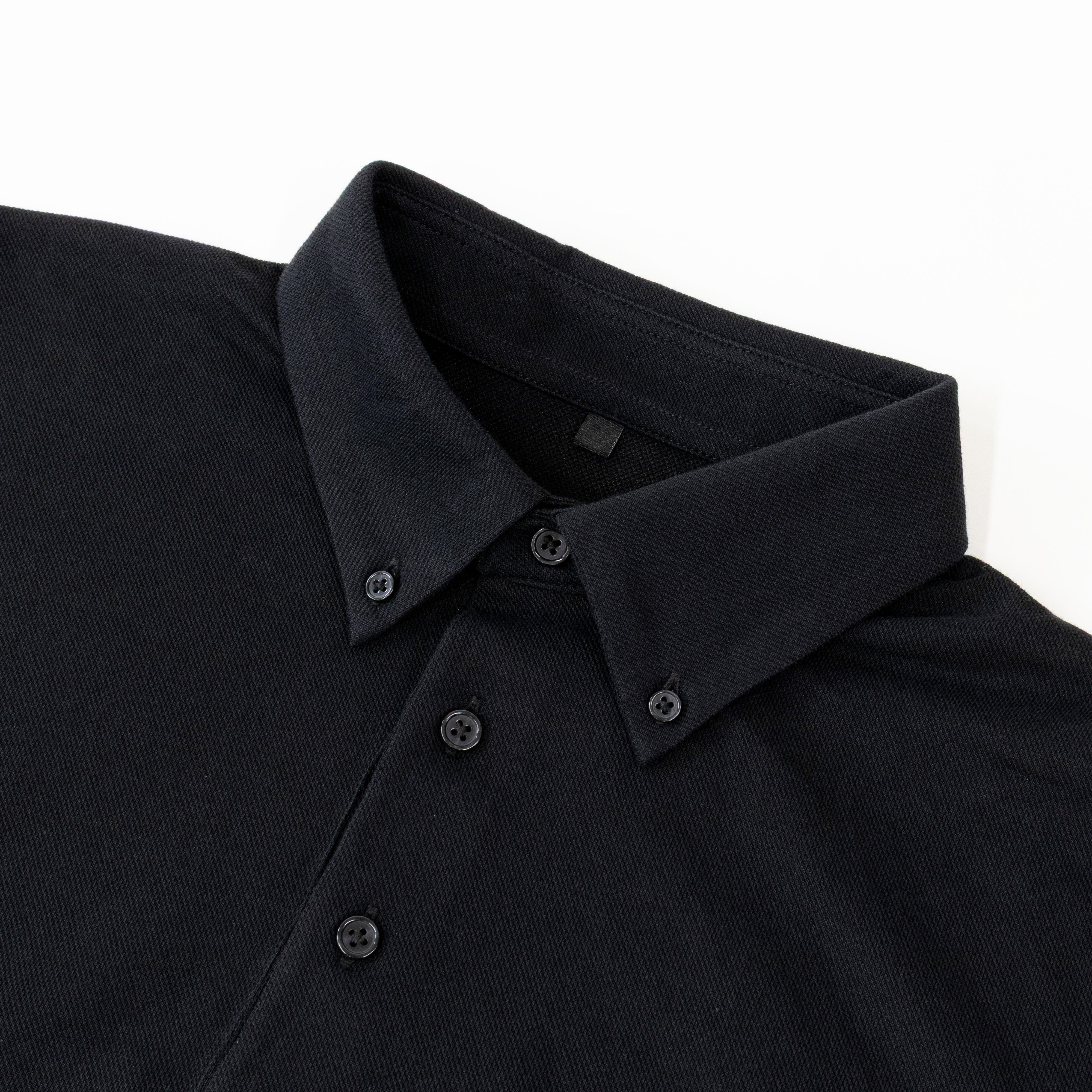 メンズ DRYポロシャツ 半袖 ボタンダウン ブラック