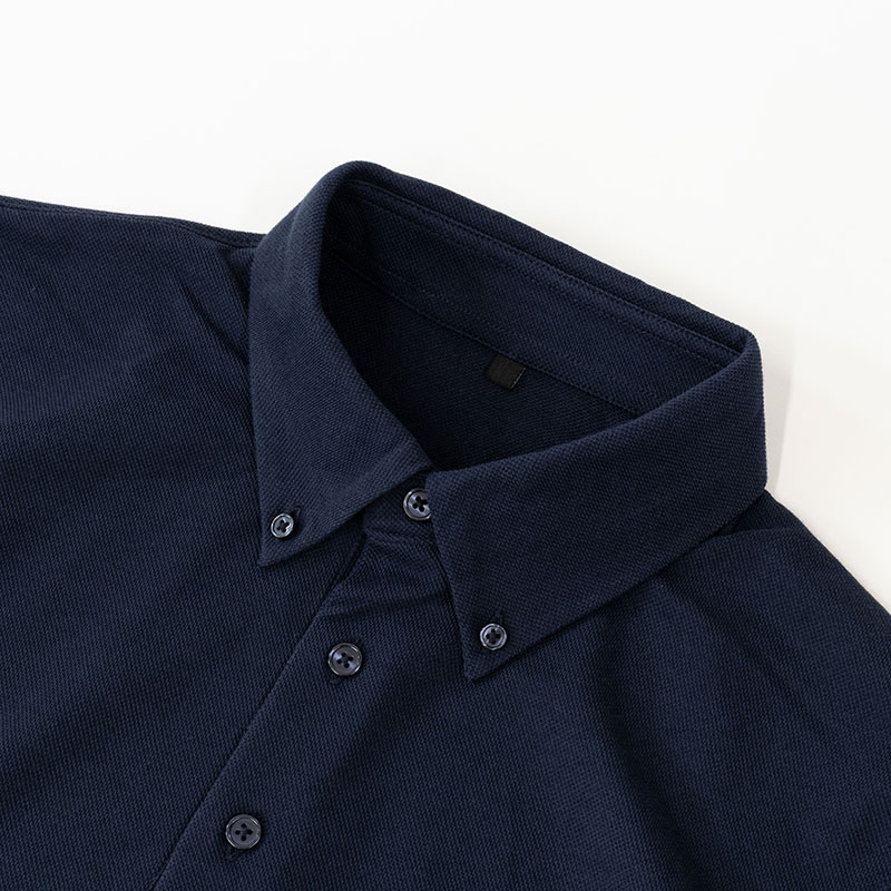 メンズ DRYポロシャツ 半袖 ボタンダウン ネイビー