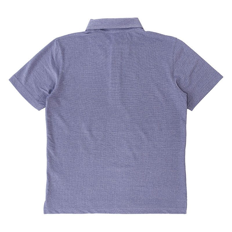 メンズ DRYポロシャツ 半袖 ボタンダウン 杢ブルー
