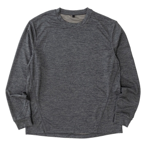 メンズ DRYメッシュTシャツ 長袖 杢チャコール