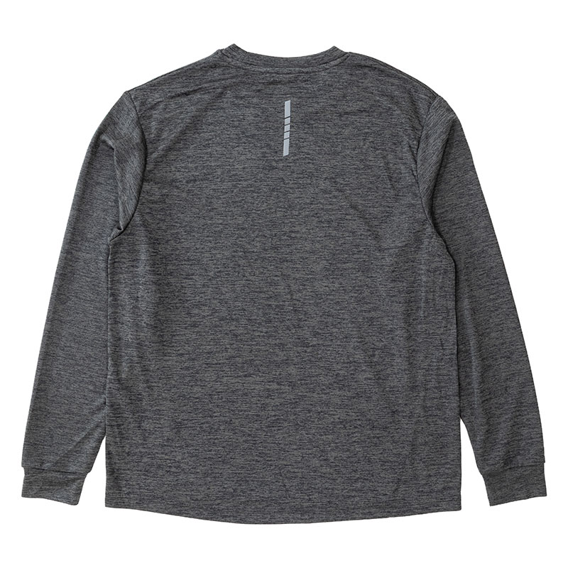 メンズ DRYメッシュTシャツ 長袖 杢チャコール