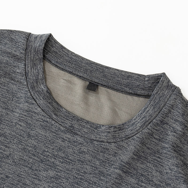 メンズ DRYメッシュTシャツ 長袖 杢チャコール