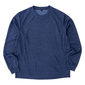 メンズ DRYメッシュTシャツ 長袖 杢ネイビー