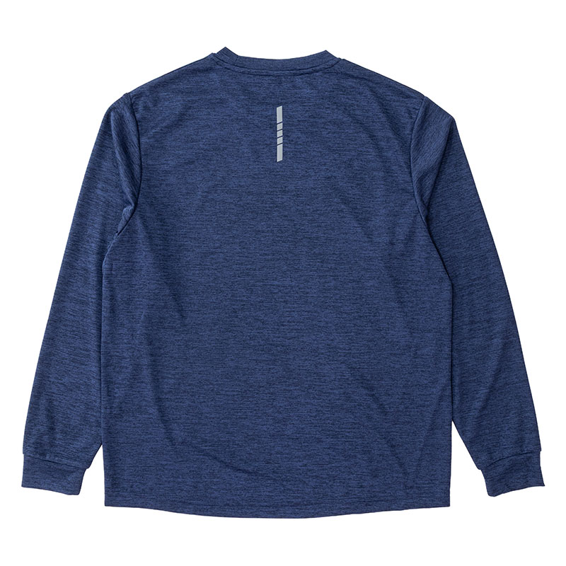 メンズ DRYメッシュTシャツ 長袖 杢ネイビー
