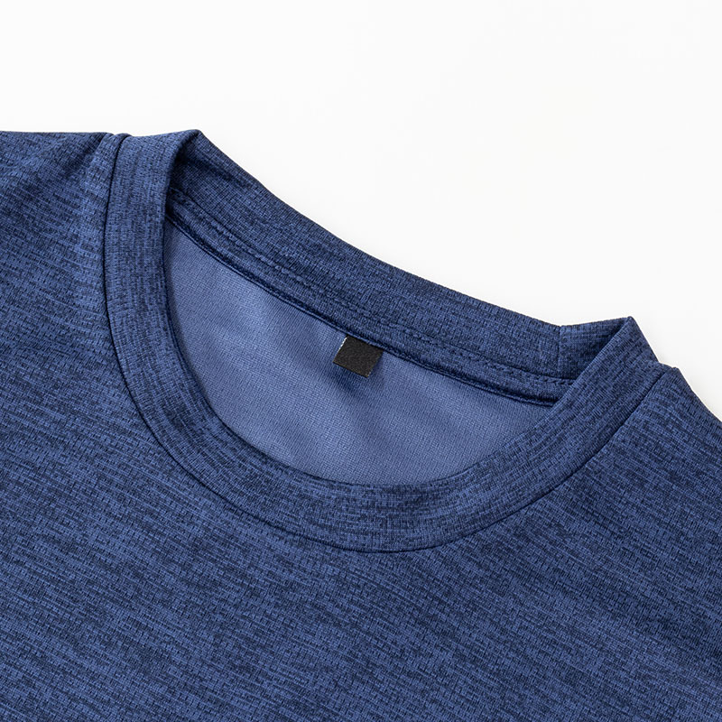 メンズ DRYメッシュTシャツ 長袖 杢ネイビー