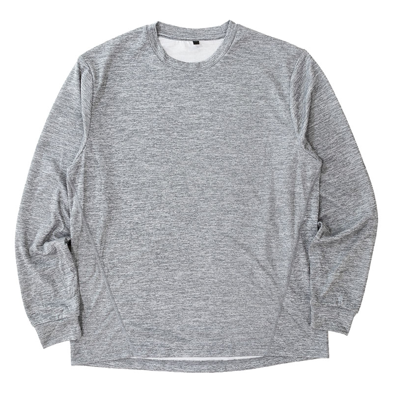 メンズ DRYメッシュTシャツ 長袖 杢グレー