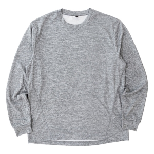 メンズ DRYメッシュTシャツ 長袖 杢グレー
