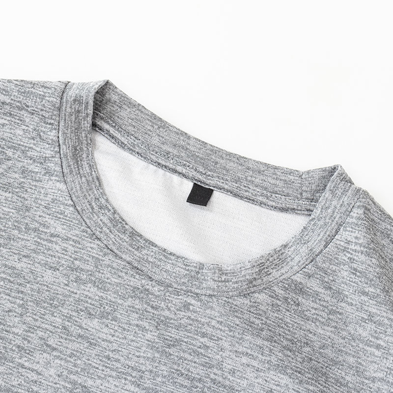 メンズ DRYメッシュTシャツ 長袖 杢グレー