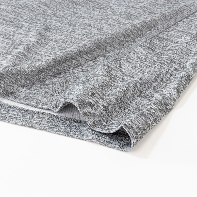 メンズ DRYメッシュTシャツ 長袖 杢グレー