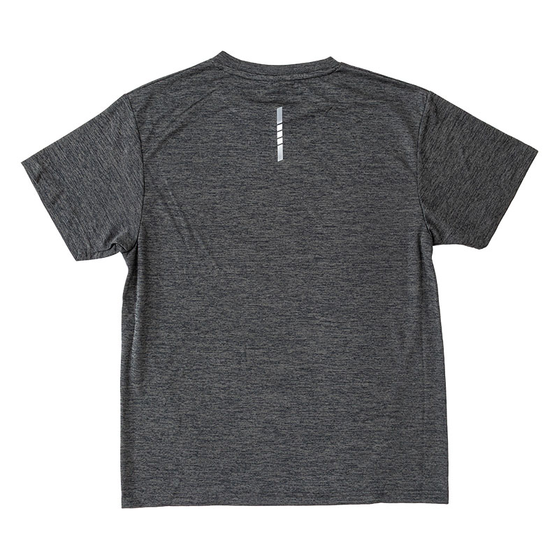 メンズ DRY メッシュTシャツ 丸首 杢チャコール