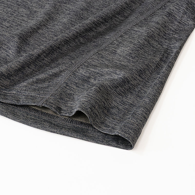 メンズ DRY メッシュTシャツ 丸首 杢チャコール
