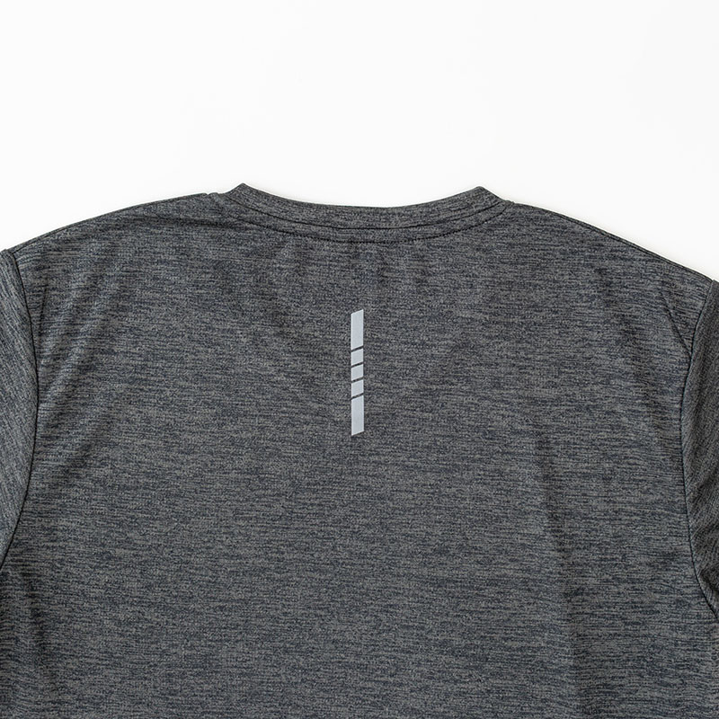 メンズ DRY メッシュTシャツ 丸首 杢チャコール