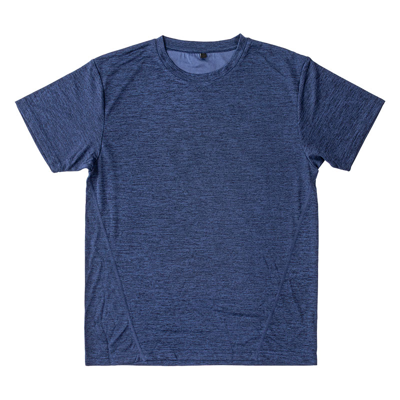 メンズ DRY メッシュTシャツ 丸首 杢ネイビー