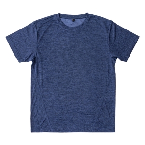 メンズ DRY メッシュTシャツ 丸首 杢ネイビー