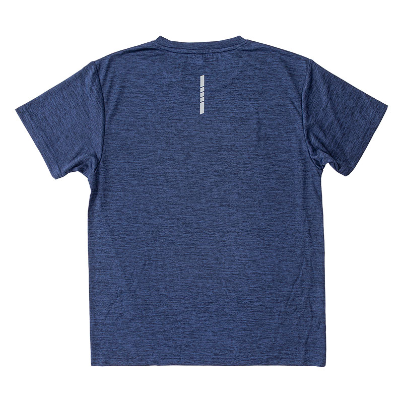 メンズ DRY メッシュTシャツ 丸首 杢ネイビー
