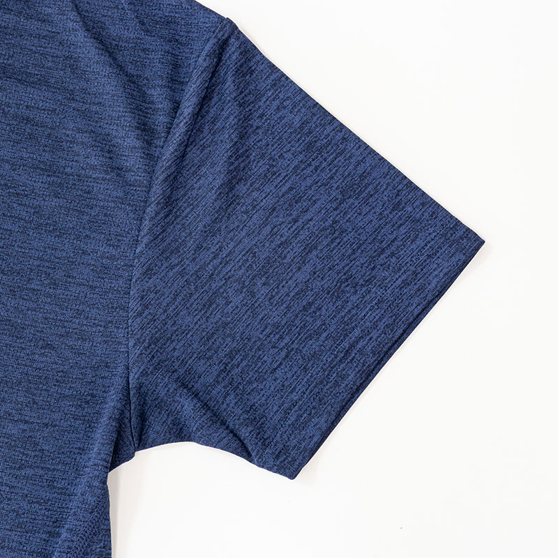 メンズ DRY メッシュTシャツ 丸首 杢ネイビー
