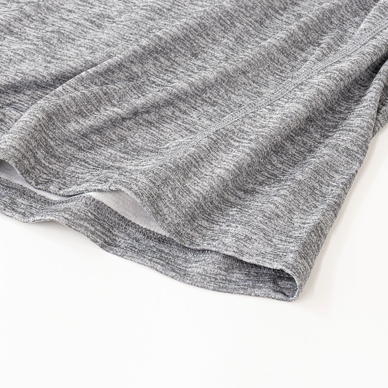 メンズ DRY メッシュTシャツ 丸首 杢グレー