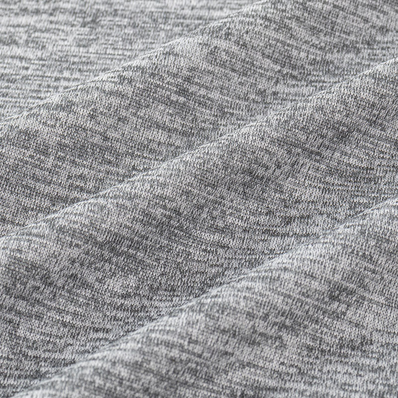 メンズ DRY メッシュTシャツ 丸首 杢グレー