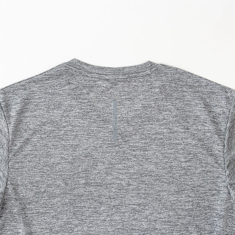 メンズ DRY メッシュTシャツ 丸首 杢グレー