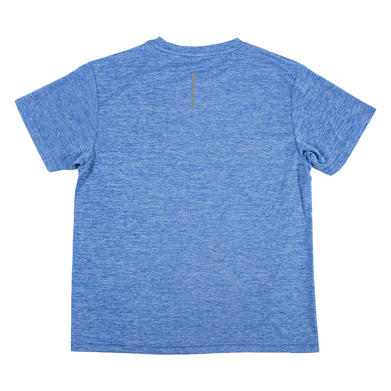 メンズ DRY メッシュTシャツ 丸首 杢サックス