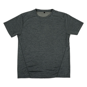 メンズ DRY メッシュTシャツ 丸首 杢グリーン