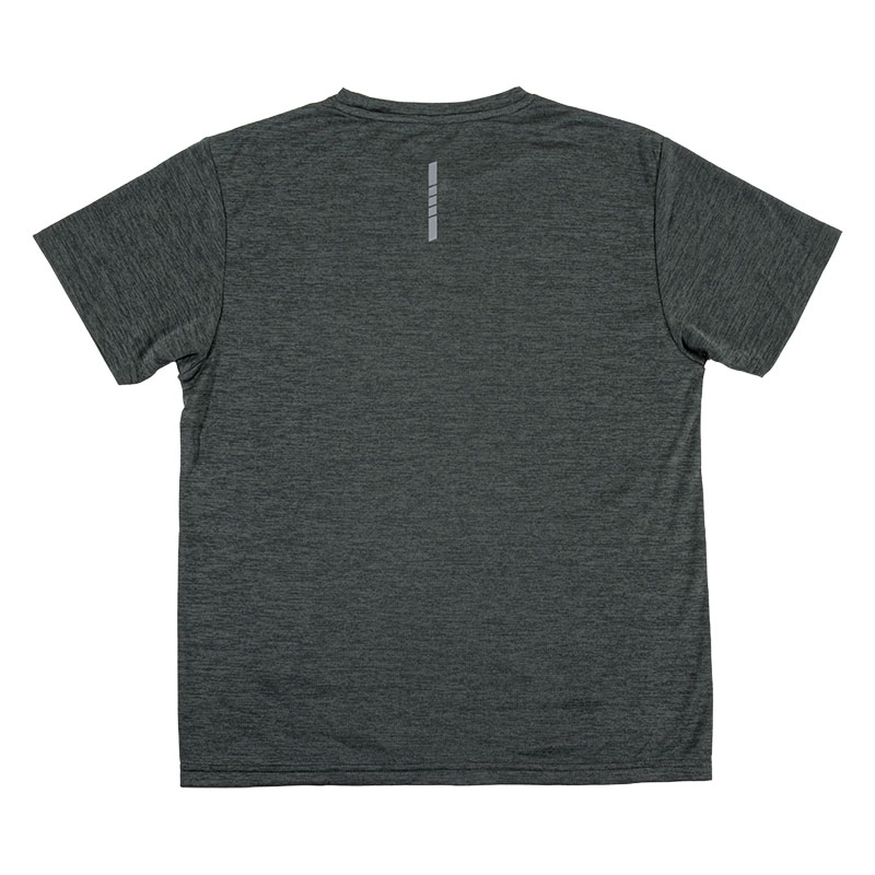 メンズ DRY メッシュTシャツ 丸首 杢グリーン